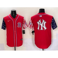 Men New York Yankees Team Big Logo Red American Style Limited Stitched Baseball Jersey 001