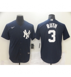 Men Nike New York Yankees Babe Ruth 3 Navy Road Flex Base Authentic Collection Jersey Men Nike New York Yankees Babe Ruth 3 Navy Road Flex Base Authentic Collection Jersey