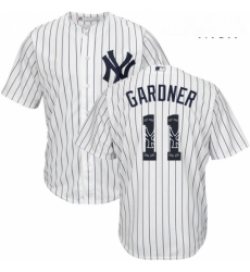 Mens Majestic New York Yankees 11 Brett Gardner Authentic White Team Logo Fashion MLB Jersey Mens Majestic New York Yankees 11 Brett Gardner Authentic White Team Logo Fashion MLB Jersey