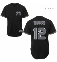 Mens Majestic New York Yankees 12 Wade Boggs Replica Black Fashion MLB Jersey Mens Majestic New York Yankees 12 Wade Boggs Replica Black Fashion MLB Jersey