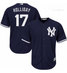 Mens Majestic New York Yankees 17 Matt Holliday Replica Navy Blue Alternate MLB Jersey Mens Majestic New York Yankees 17 Matt Holliday Replica Navy Blue Alternate MLB Jersey