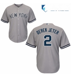 Mens Majestic New York Yankees 2 Derek Jeter Replica Grey Road MLB Jersey Mens Majestic New York Yankees 2 Derek Jeter Replica Grey Road MLB Jersey
