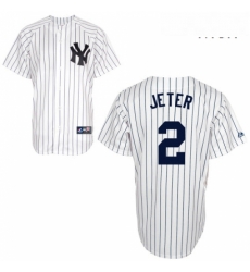 Mens Majestic New York Yankees 2 Derek Jeter Replica White Name On Back MLB Jersey Mens Majestic New York Yankees 2 Derek Jeter Replica White Name On Back MLB Jersey