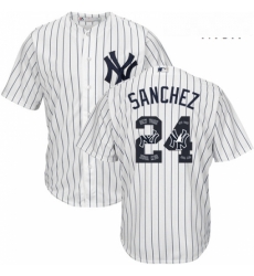 Mens Majestic New York Yankees 24 Gary Sanchez Authentic White Team Logo Fashion MLB Jersey Mens Majestic New York Yankees 24 Gary Sanchez Authentic White Team Logo Fashion MLB Jersey