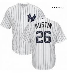 Mens Majestic New York Yankees 26 Tyler Austin Authentic White Team Logo Fashion MLB Jersey Mens Majestic New York Yankees 26 Tyler Austin Authentic White Team Logo Fashion MLB Jersey