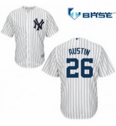 Mens Majestic New York Yankees 26 Tyler Austin Replica White Home MLB Jersey Mens Majestic New York Yankees 26 Tyler Austin Replica White Home MLB Jersey