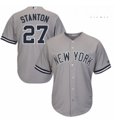 Mens Majestic New York Yankees 27 Giancarlo Stanton Replica Grey Road MLB Jersey Mens Majestic New York Yankees 27 Giancarlo Stanton Replica Grey Road MLB Jersey