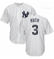 Mens Majestic New York Yankees 3 Babe Ruth Authentic White Team Logo Fashion MLB Jersey Mens Majestic New York Yankees 3 Babe Ruth Authentic White Team Logo Fashion MLB Jersey