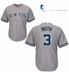 Mens Majestic New York Yankees 3 Babe Ruth Replica Grey Road MLB Jersey Mens Majestic New York Yankees 3 Babe Ruth Replica Grey Road MLB Jersey
