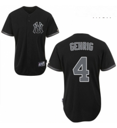 Mens Majestic New York Yankees 4 Lou Gehrig Authentic Black Fashion MLB Jersey Mens Majestic New York Yankees 4 Lou Gehrig Authentic Black Fashion MLB Jersey
