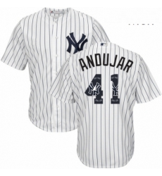 Mens Majestic New York Yankees 41 Miguel Andujar Authentic White Team Logo Fashion MLB Jersey Mens Majestic New York Yankees 41 Miguel Andujar Authentic White Team Logo Fashion MLB Jersey