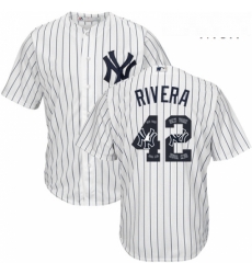 Mens Majestic New York Yankees 42 Mariano Rivera Authentic White Team Logo Fashion MLB Jersey Mens Majestic New York Yankees 42 Mariano Rivera Authentic White Team Logo Fashion MLB Jersey