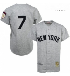 Mens Mitchell and Ness 1951 New York Yankees 7 Mickey Mantle Replica Grey Throwback MLB Jersey Mens Mitchell and Ness 1951 New York Yankees 7 Mickey Mantle Replica Grey Throwback MLB Jersey