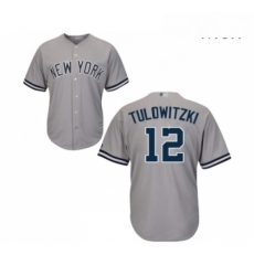 Mens New York Yankees 12 Troy Tulowitzki Replica Grey Road Baseball Jersey Mens New York Yankees 12 Troy Tulowitzki Replica Grey Road Baseball Jersey