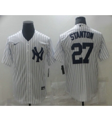 Men's New York Yankees #27 Giancarlo Stanton White Stitched MLB Cool Base Nike Jersey Men's New York Yankees #27 Giancarlo Stanton White Stitched MLB Cool Base Nike Jersey
