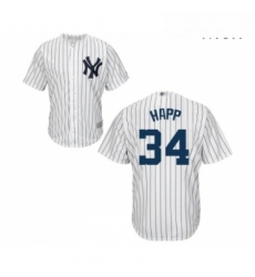 Mens New York Yankees 34 JA Happ Replica White Home Baseball Jersey Mens New York Yankees 34 JA Happ Replica White Home Baseball Jersey