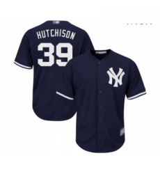Mens New York Yankees 39 Drew Hutchison Replica Navy Blue Alternate Baseball Jersey Mens New York Yankees 39 Drew Hutchison Replica Navy Blue Alternate Baseball Jersey