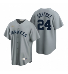 Mens Nike New York Yankees 24 Gary Sanchez Gray Cooperstown Collection Road Stitched Baseball Jerse Mens Nike New York Yankees 24 Gary Sanchez Gray Cooperstown Collection Road Stitched Baseball Jerse
