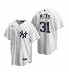 Mens Nike New York Yankees 31 Aaron Hicks White Home Stitched Baseball Jerse Mens Nike New York Yankees 31 Aaron Hicks White Home Stitched Baseball Jerse