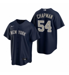 Mens Nike New York Yankees 54 Aroldis Chapman Navy Alternate Stitched Baseball Jerse Mens Nike New York Yankees 54 Aroldis Chapman Navy Alternate Stitched Baseball Jerse