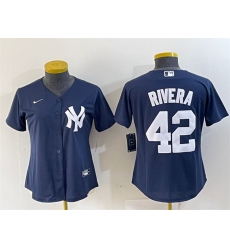 Women New York Yankees 42 Mariano Rivera Navy Stitched Baseball Jersey Women New York Yankees 42 Mariano Rivera Navy Stitched Baseball Jersey