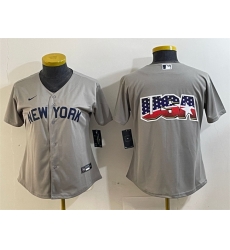 Women New York Yankees Gray Team Big Logo Cool Base Stitched Jersey 5 Women New York Yankees Gray Team Big Logo Cool Base Stitched Jersey 5