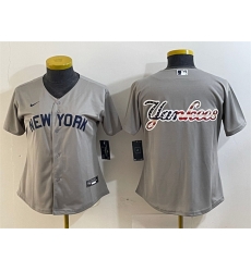 Women New York Yankees Gray Team Big Logo Cool Base Stitched Jersey Women New York Yankees Gray Team Big Logo Cool Base Stitched Jersey