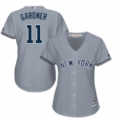 Womens Majestic New York Yankees 11 Brett Gardner Replica Grey Road MLB Jersey Womens Majestic New York Yankees 11 Brett Gardner Replica Grey Road MLB Jersey