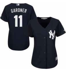 Womens Majestic New York Yankees 11 Brett Gardner Replica Navy Blue Alternate MLB Jersey Womens Majestic New York Yankees 11 Brett Gardner Replica Navy Blue Alternate MLB Jersey