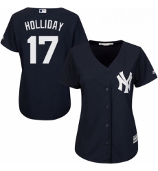 Womens Majestic New York Yankees 17 Matt Holliday Authentic Navy Blue Alternate MLB Jersey Womens Majestic New York Yankees 17 Matt Holliday Authentic Navy Blue Alternate MLB Jersey