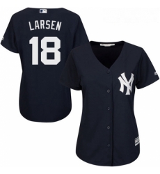 Womens Majestic New York Yankees 18 Don Larsen Replica Navy Blue Alternate MLB Jersey Womens Majestic New York Yankees 18 Don Larsen Replica Navy Blue Alternate MLB Jersey