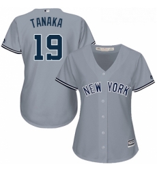 Womens Majestic New York Yankees 19 Masahiro Tanaka Authentic Grey Road MLB Jersey Womens Majestic New York Yankees 19 Masahiro Tanaka Authentic Grey Road MLB Jersey