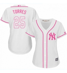 Womens Majestic New York Yankees 25 Gleyber Torres Authentic White Fashion Cool Base MLB Jersey Womens Majestic New York Yankees 25 Gleyber Torres Authentic White Fashion Cool Base MLB Jersey