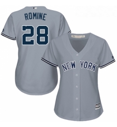 Womens Majestic New York Yankees 28 Austin Romine Replica Grey Road MLB Jersey Womens Majestic New York Yankees 28 Austin Romine Replica Grey Road MLB Jersey