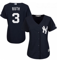 Womens Majestic New York Yankees 3 Babe Ruth Authentic Navy Blue Alternate MLB Jersey Womens Majestic New York Yankees 3 Babe Ruth Authentic Navy Blue Alternate MLB Jersey
