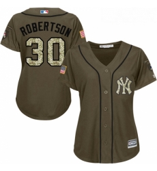 Womens Majestic New York Yankees 30 David Robertson Authentic Green Salute to Service MLB Jersey Womens Majestic New York Yankees 30 David Robertson Authentic Green Salute to Service MLB Jersey