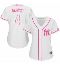 Womens Majestic New York Yankees 4 Lou Gehrig Replica White Fashion Cool Base MLB Jersey Womens Majestic New York Yankees 4 Lou Gehrig Replica White Fashion Cool Base MLB Jersey