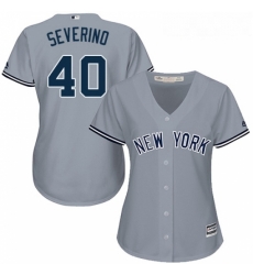Womens Majestic New York Yankees 40 Luis Severino Replica Grey Road MLB Jersey Womens Majestic New York Yankees 40 Luis Severino Replica Grey Road MLB Jersey