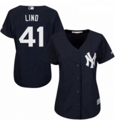 Womens Majestic New York Yankees 41 Adam Lind Replica Navy Blue Alternate MLB Jersey Womens Majestic New York Yankees 41 Adam Lind Replica Navy Blue Alternate MLB Jersey
