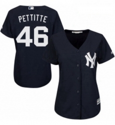 Womens Majestic New York Yankees 46 Andy Pettitte Authentic Navy Blue Alternate MLB Jersey Womens Majestic New York Yankees 46 Andy Pettitte Authentic Navy Blue Alternate MLB Jersey
