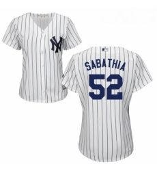 Womens Majestic New York Yankees 52 CC Sabathia Authentic White Home MLB Jersey Womens Majestic New York Yankees 52 CC Sabathia Authentic White Home MLB Jersey