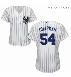 Womens Majestic New York Yankees 54 Aroldis Chapman Replica White Home MLB Jersey Womens Majestic New York Yankees 54 Aroldis Chapman Replica White Home MLB Jersey