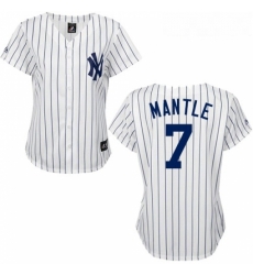 Womens Majestic New York Yankees 7 Mickey Mantle Replica WhiteBlack Strip MLB Jersey Womens Majestic New York Yankees 7 Mickey Mantle Replica WhiteBlack Strip MLB Jersey
