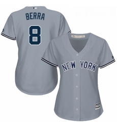Womens Majestic New York Yankees 8 Yogi Berra Replica Grey Road MLB Jersey Womens Majestic New York Yankees 8 Yogi Berra Replica Grey Road MLB Jersey
