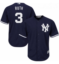 Youth Majestic New York Yankees 3 Babe Ruth Authentic Navy Blue Alternate MLB Jersey Youth Majestic New York Yankees 3 Babe Ruth Authentic Navy Blue Alternate MLB Jersey