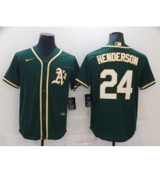 Men Nike Oakland Athletics 24 Rickey Henderson Green Home Stitched Baseball Jersey Men Nike Oakland Athletics 24 Rickey Henderson Green Home Stitched Baseball Jersey