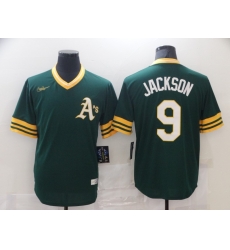 Men Nike Oakland Athletics Reggie Jackson #9 Yellow Green Stitched MLB Jersey Men Nike Oakland Athletics Reggie Jackson #9 Yellow Green Stitched MLB Jersey