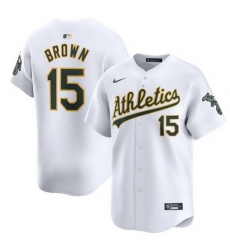 Men Oakland Athletics 15 Seth Brown White Home Limited Stitched Jersey Men Oakland Athletics 15 Seth Brown White Home Limited Stitched Jersey