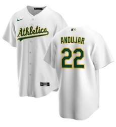 Men Oakland Athletics 22 Miguel Andujar White Cool Base Stitched Jersey Men Oakland Athletics 22 Miguel Andujar White Cool Base Stitched Jersey