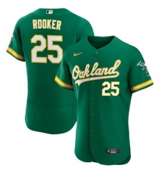 Men Oakland Athletics 25 Brent Rooker Green Flex Base Stitched Jersey Men Oakland Athletics 25 Brent Rooker Green Flex Base Stitched Jersey